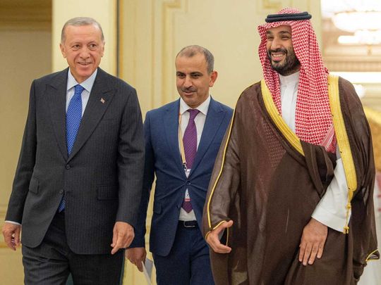 Saudi Arabia's Crown Prince Mohammed bin Salman meets Turkish President Tayyip Erdogan