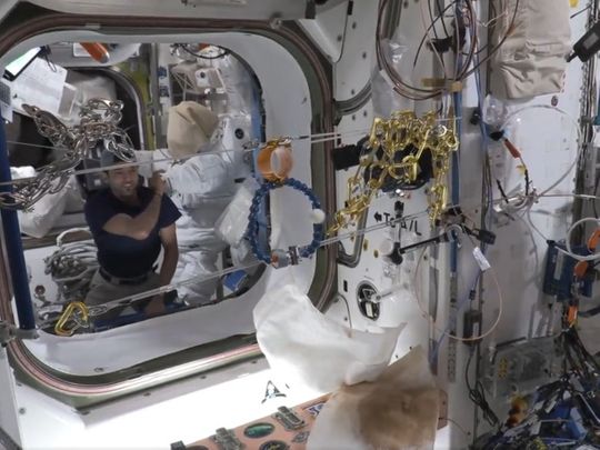 Al neyadi astronauts playing onboard ISS