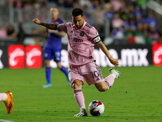 Inter Miami's Lionel Messi in action debut goal