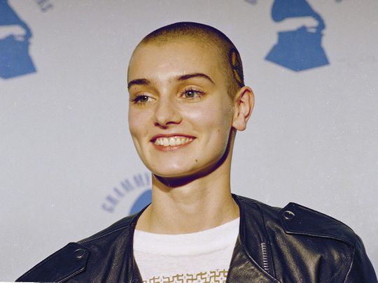 Irish singer Sinead O'Connor appears at the 31st Annual Grammy Awards at the Shrine Auditorium in Los Angeles on Feb. 22, 1989. 