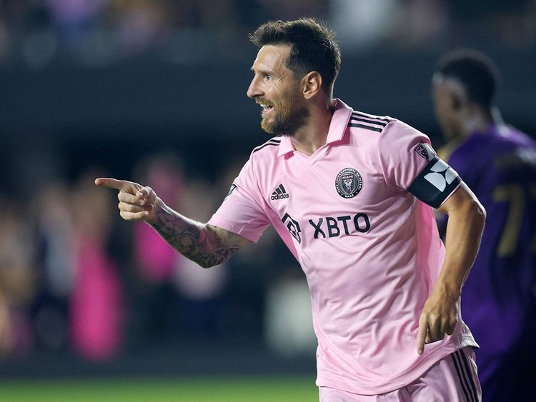 Jordi Alba of Inter Miami CF celebrates after scoring a goal in