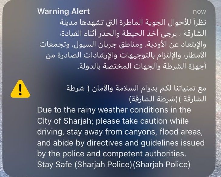 Sharjah Police alert