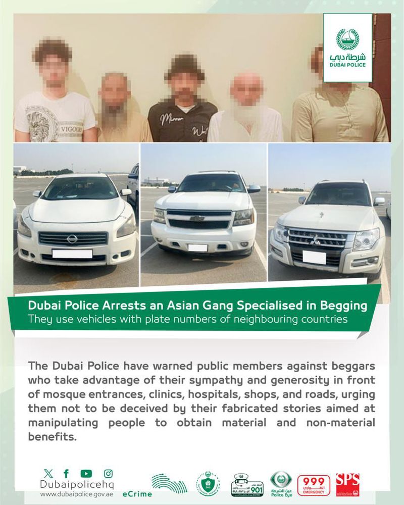 Dubai Police Arrests an Asian Gang Specialised in Begging (2)-1691414856658