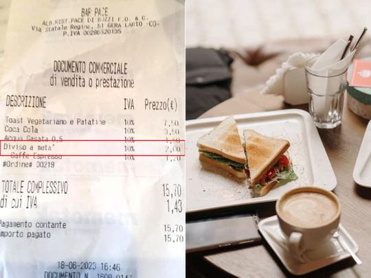 Italian restaurant's surprising service charge