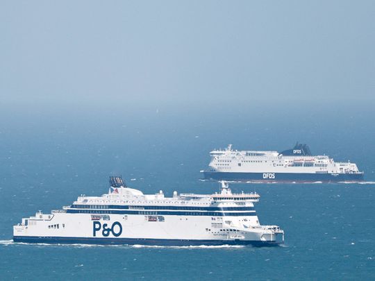 P&O and DFDS ferries sail on the English Channel