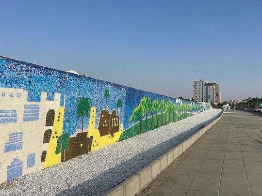 Jeddah mural plastic caps