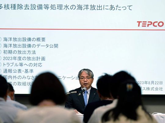 Junichi Matsumoto, the corporate officer in charge of treated water management for Tokyo Electric Power Co. (TEPCO)