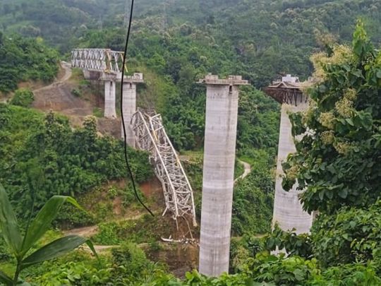 17 killed after under-construction railway bridge collapses in India's Mizoram