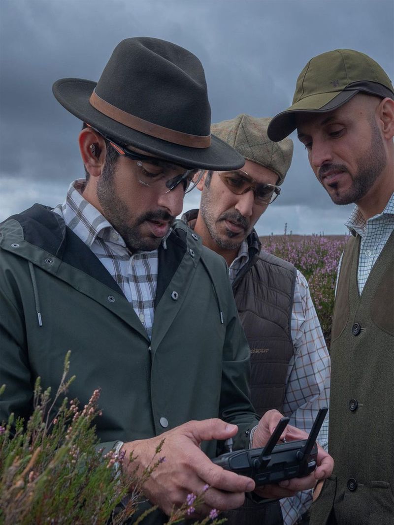 Some of the photos feature Sheikh Hamdan and his family members on a hunting trip.