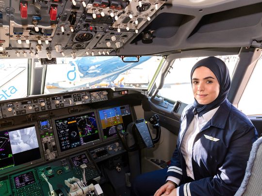 Stock Women in aviation/ Nouf Al Shehhi, flydubai pilot