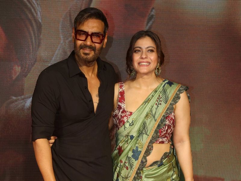 Bollywood actor Ajay Devgn with his actress wife Kajol.