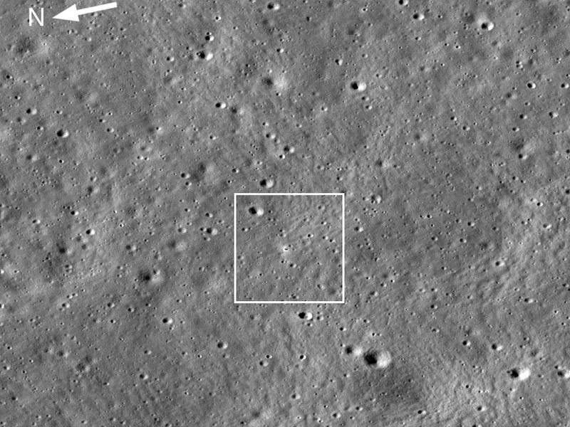 NASA Orbiter Chandrayaan landing site