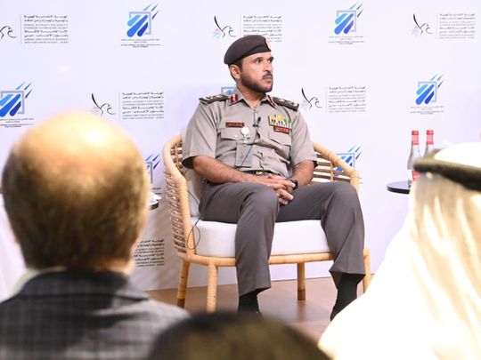 Major General Obaid Muhair bin Suroor, Deputy Director-General, GDRFA-Dubai at press conference at Government of Dubai Media Office on Tuesday