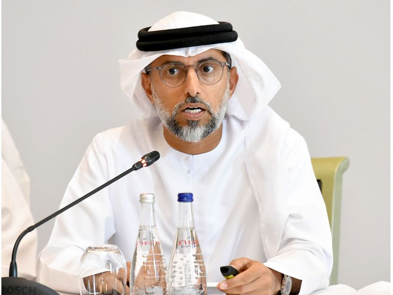 Suhail Al Mazrouei, Minister of Energy and Infrastructure, at the press conference in Abu Dhabi on Wednesday