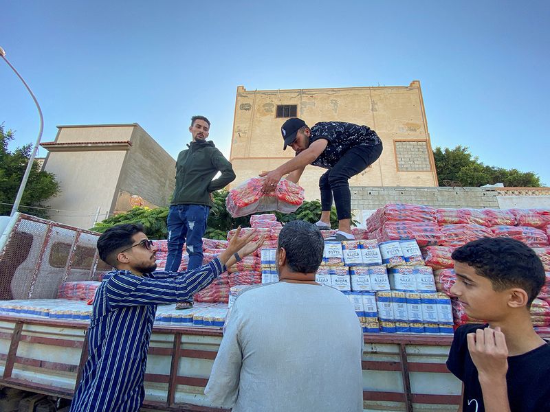 Libya derna flood food aid