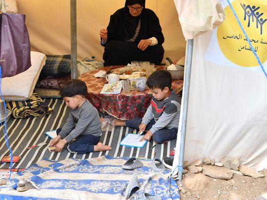 children morocco tent quake