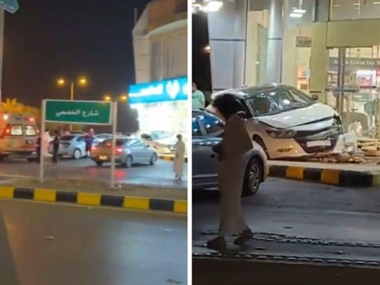 Watch: Speeding car crashes into Riyadh pharmacy