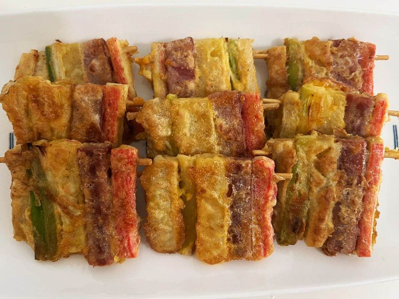 Korean pan fried skewers jeon