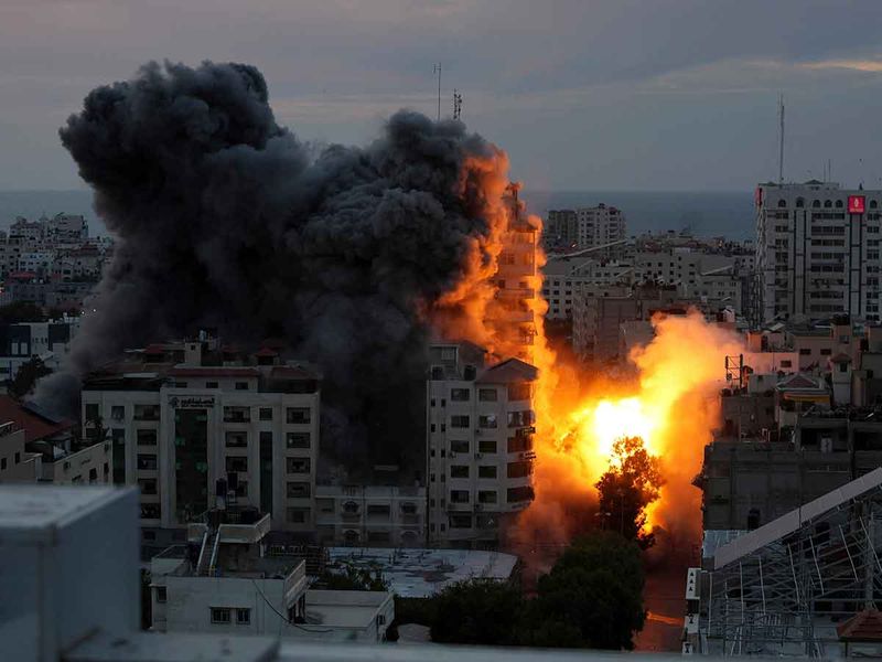 Palestinian apartment tower blast