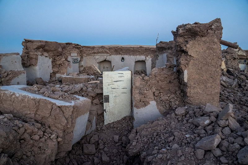 A destroyed house by an earthquake is seen in Zenda Jan district in Herat province, western of Afghanistan, Sunday, Oct. 8, 2023. 