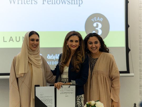 From_left_to_right_-_Hind_Seddiqi,_Chief_Marketing_and_Communications_Officer_at_Seddiqi_Holding;_Sara_Hamdan;_Ahlam_Bolooki,_CEO_of_ELF-1697203199766