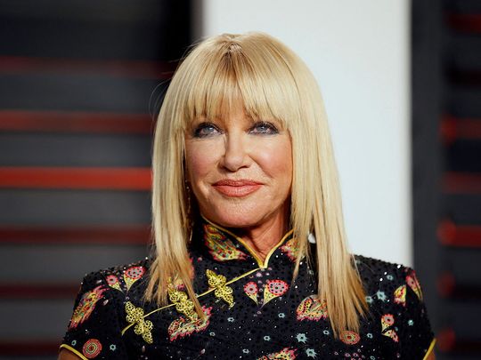 FILE PHOTO: Actress Suzanne Somers arrives at the Vanity Fair Oscar Party in Beverly Hills, California February 28, 2016. 