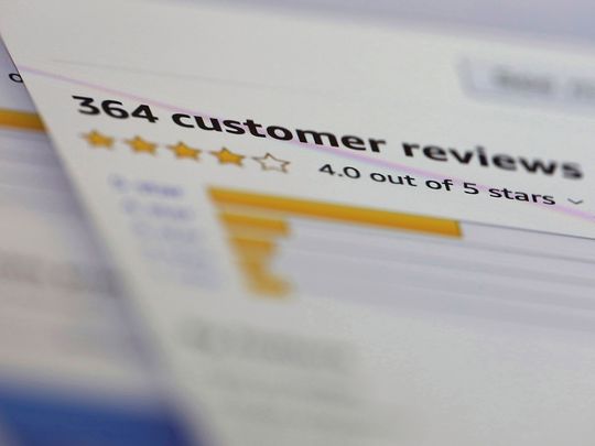 Online customer reviews for a product
