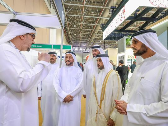 Sheikh-Mohammed-bin-Humaid-Al-Qasimi,(2nd-from-R)-at_National_Career_Exhibition_2023-in-shj-supplied-pic-1697563338126