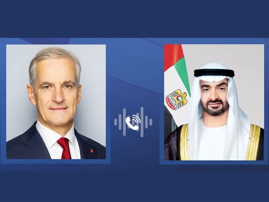  UAE President holds phone call with Norwegian Prime Minister on humanitarian conditions, protection of civilians in Gaza