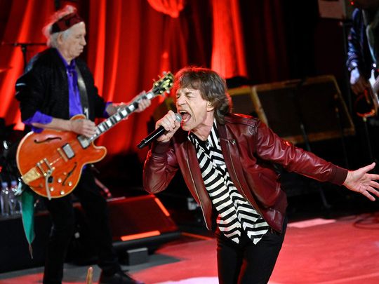 The Rolling Stones perform at a celebration for the release of their new album 