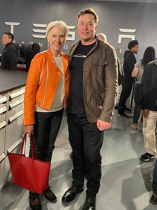 Elon Musk with his mother Maye Musk