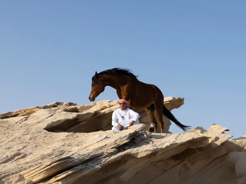 Ali Al Ameri with his horse, Adnan.