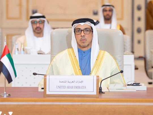 Sheikh Mansour bin Zayed Al Nahyan, UAE Vice President, Deputy Prime Minister, and Chairman of the Presidential Court, attends the Islamic-Arab Summit, in Riyadh on Saturday. 
