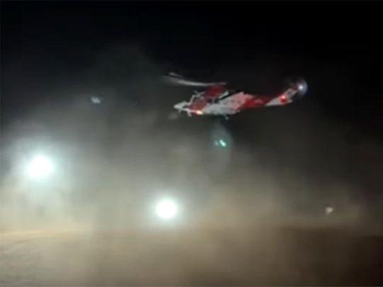 Video: Injured man airlifted from desert to hospital after bicycle accident in Sharjah 