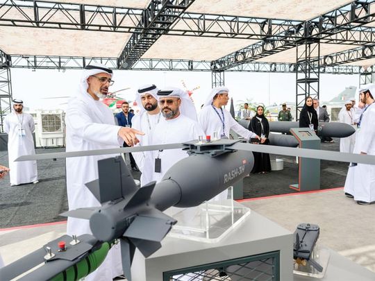 Khaled bin Mohamed bin Zayed reviews latest aircraft innovations and products at Dubai Airshow 2023
