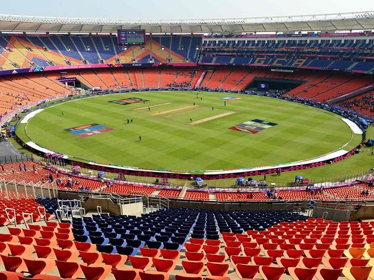 A general view of the Narendra Modi Stadium in Ahmedabad. 