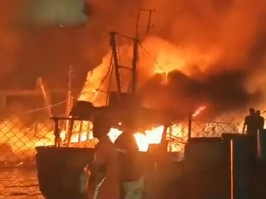 Fire at  Visakhapatnam Harbour
