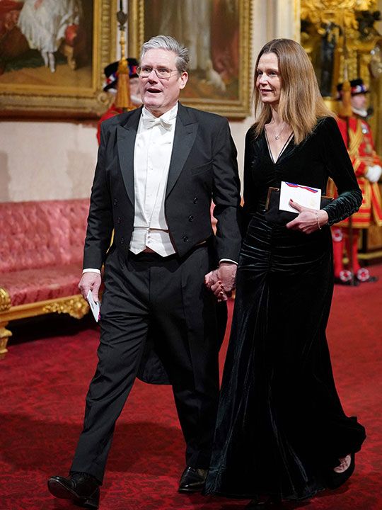 Britain's main opposition Labour Party leader Keir Starmer and wife Victoria Starmer arrive for a State Banquet at Buckingham Palace in central London on November 21, 2023, for South Korea's President Yoon Suk Yeol and his wife Kim Keon Hee on their first day of a three-day state visit to the UK. South Korean President Yoon Suk Yeol and First Lady Kim Keon Hee began a three-day trip to the UK on Tuesday, with King Charles III's hosting his first state visitors since his coronation. (Photo by Yui Mok / POOL / AFP)