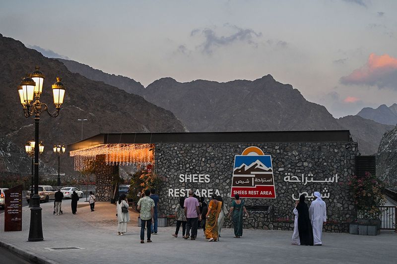 People at Shees rest area on Khorfakkan road in Sharjah.