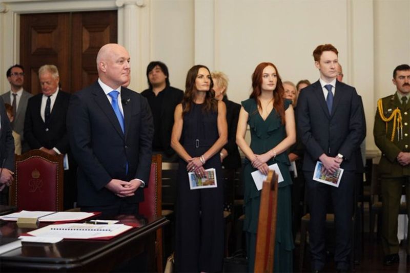 Christopher Luxon tweeted : It was very special to this morning be sworn in as Prime Minister with Amanda, Olivia and William behind me.   The support of my family means everything to me and I know they’ll be with me all the way.