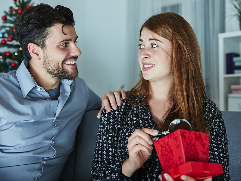 Person awkward with gift