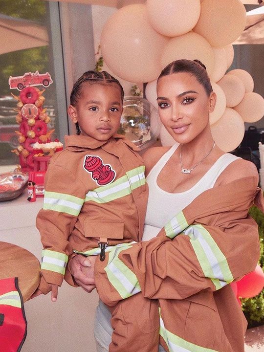 Kim Kardashian and son Psalm