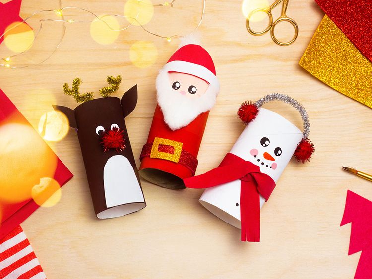 New! Set of 6 Mini Tree & Snowflake Ornaments Christmas Embellish Crafts  Winter