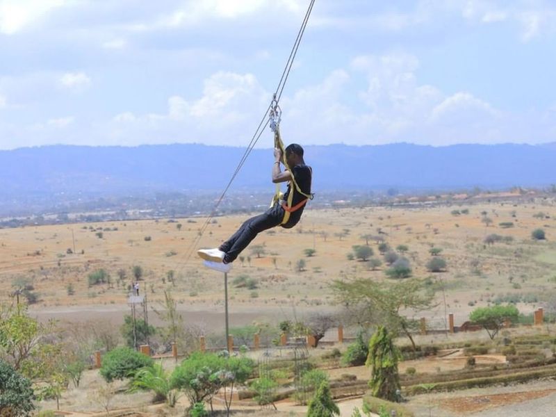 Getting your Adrenaline High: Zip-lining is one of the main attractions at the Machakos peoples park. Visit and experience more adventure activities in the park.