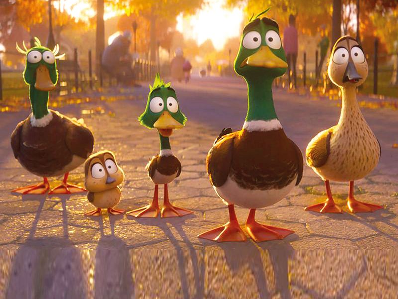 This image released by Illumination Entertainment & Universal Pictures shows, from left, Uncle Dan, voiced by Danny DeVito, Gwen, voiced by Tresi Gazal, Dax, voiced by Caspar Jennings, Mack, voiced by Kumail Nanjiani and Pam, voiced by Elizabeth Banks in a scene from 