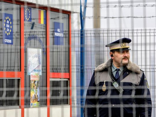  A Romanian border police officer 