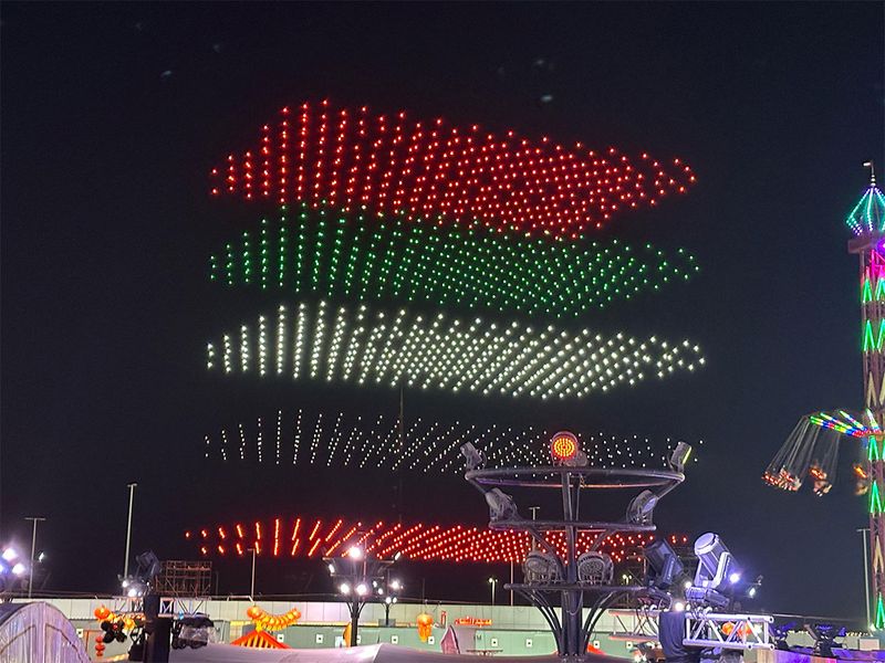 Start of drone show from Zayed Festival in AD Photo: 