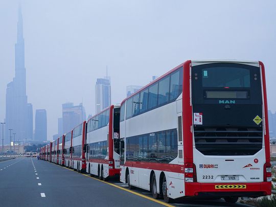 public buses in Dubai for NYE rush on Dec 31, 2023