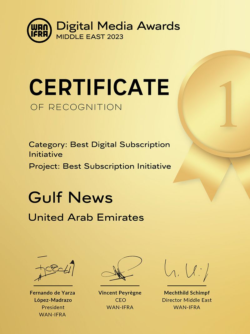 WAN-Ifra gold prize for Best Digital Subscription Initiative 2023