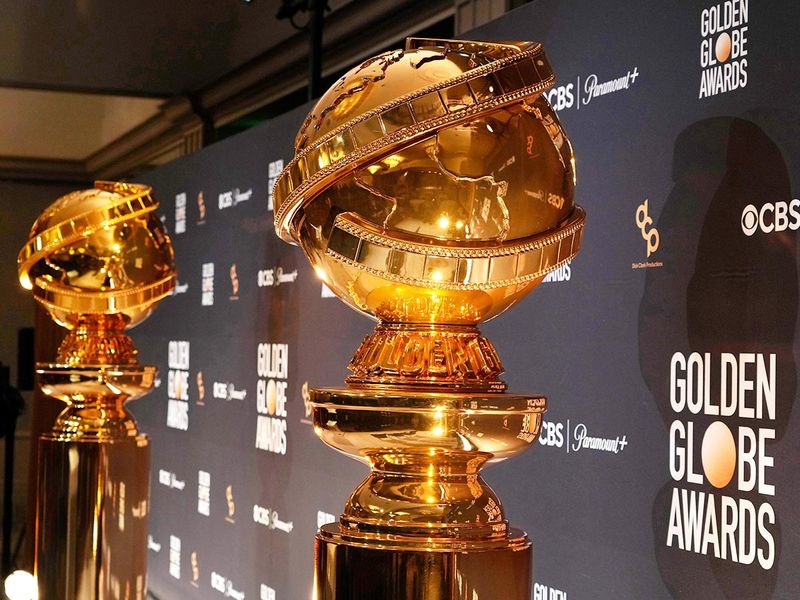 Replcias of Golden Globe statues